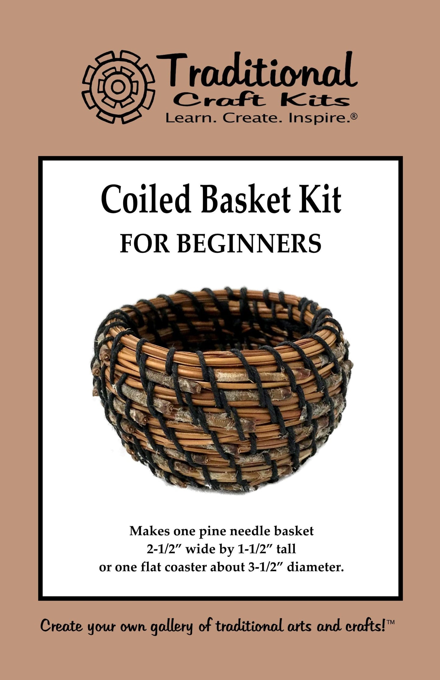 Traditional Craft Kits Coiled Basket Weaving Kit for Beginners – DIY Pine Needle Basketry Making Kit – Includes Natural Pine Needles, Hemp Twine, and Tools – Handcrafted Basket Making Supplies