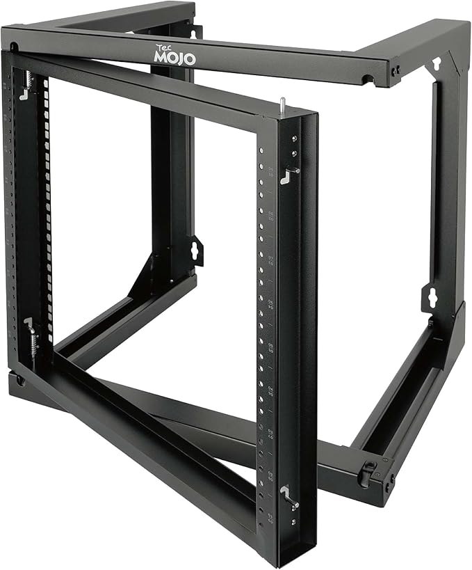 Tecmojo 9U Wall Mount Rack, Server Rack,Open Frame Server Rack,Network Rack for 19inch Computer/AV/Data/IT/Media Equipment,18inch Depth,16inch Apart Mounting Holes,Swing Gate,Square and Tapped Holes