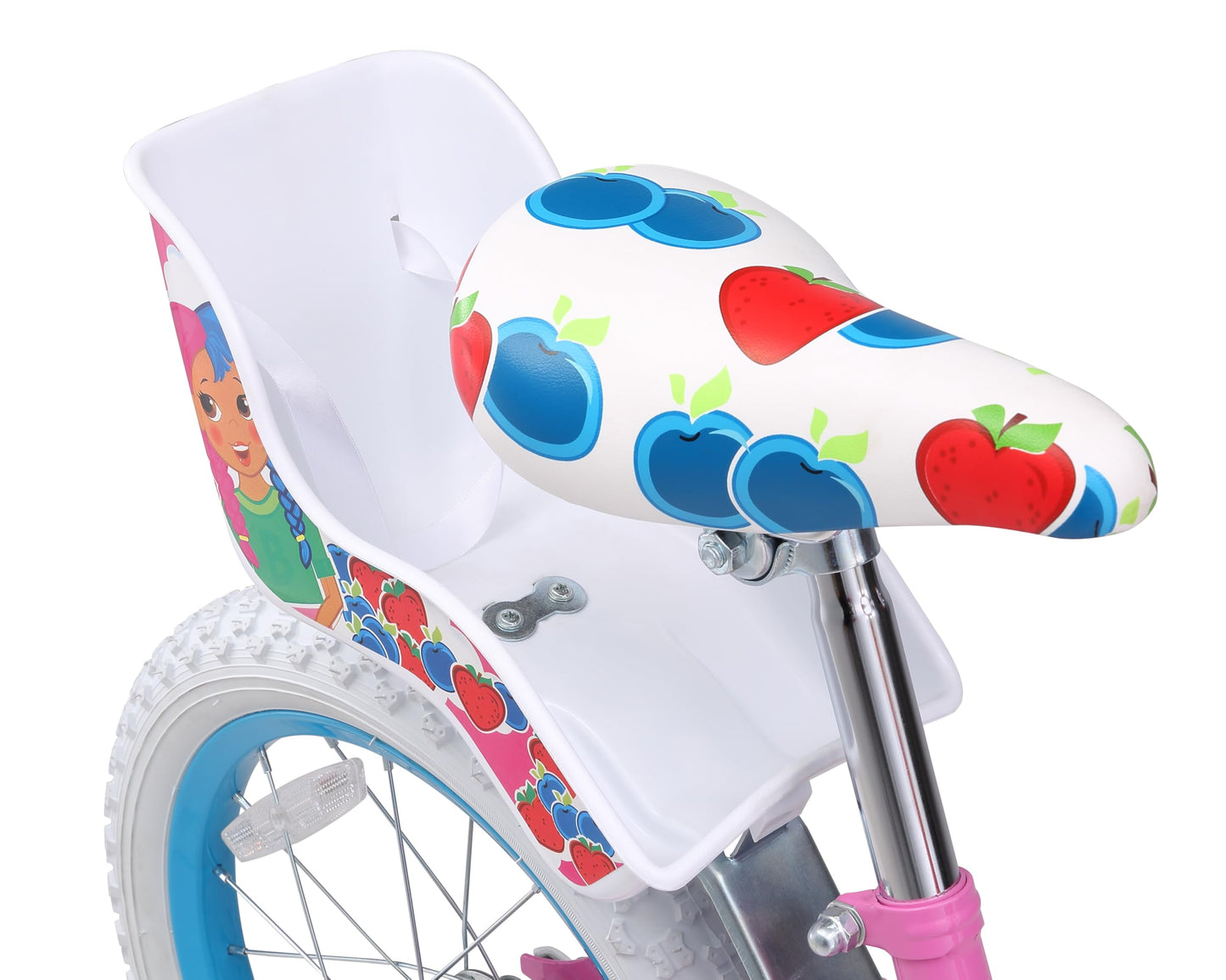 Titan Girls BMX Bike for Kids Ages 4-7, 16-Inch Wheels, 9-Inch Frame, Training Wheels, Toy Seat, Doll Basket, Streamers, First Bike, Princess Bicycle, Gift for Girls (Berry Brite Multicolor Bundle)