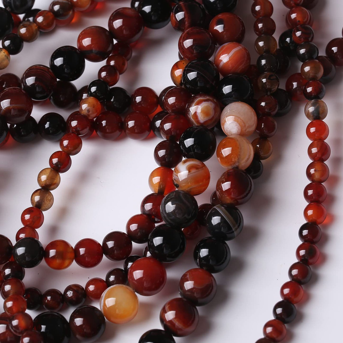 90PCS 4MM Red Persian Agate Natural Gemstone Round Stone Beads for Jewelry Making DIY Energy Stone Healing Power Bracelet 15"