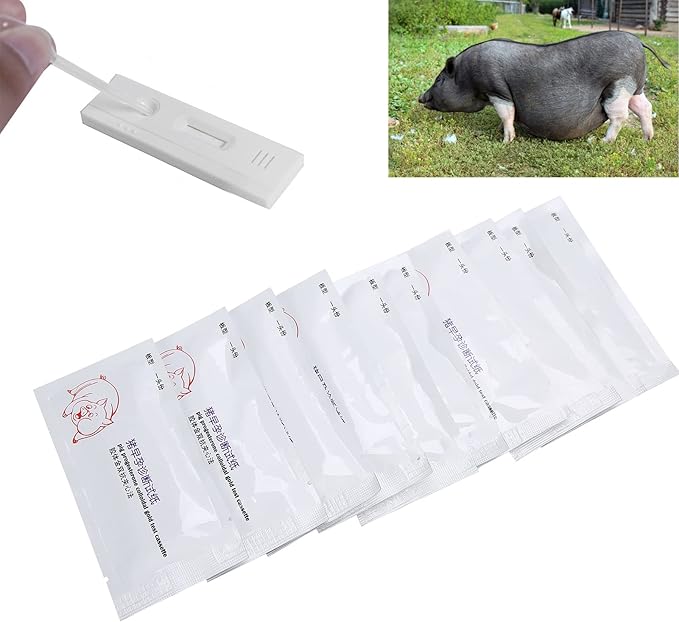 Pig Pregnancy Test Strip, Pack of 10 Disposable Pig Pregnancy Test Strip Early Pregnant Detection Testing Tool Veterinary Equipment Livestock Supply for Pig Early Pregnancy Testing