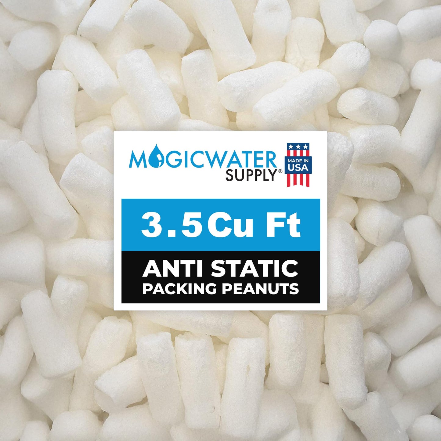 MagicWater Packing Peanuts for Shipping - 3.5 Cu Ft - Bio Tube Recycled Compostable & Biodegradable Void Filler - Cushion for Shipping Packaging - Dust-Free & Abrasion Resistant - Non Styrofoam