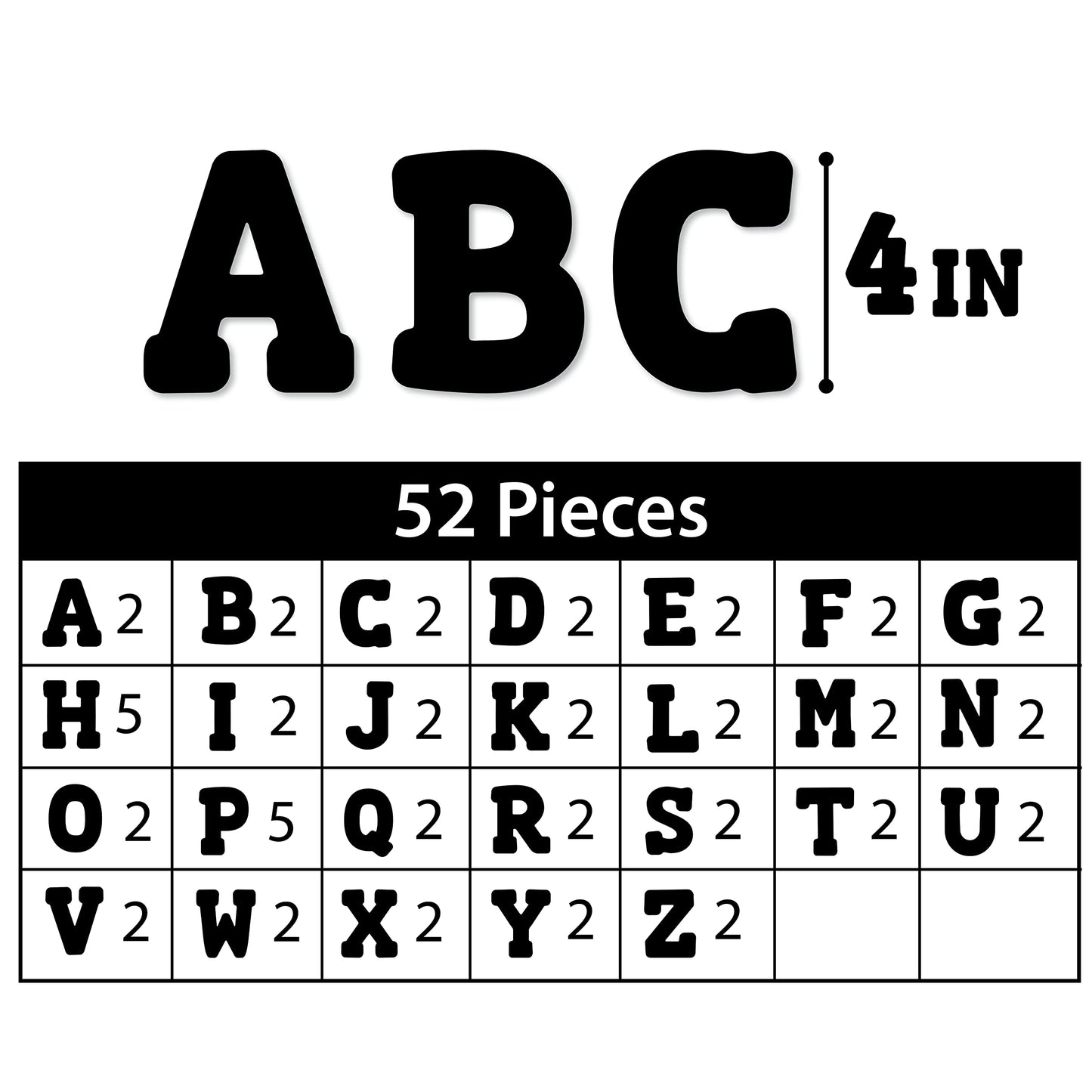 ArtSkills Paper Poster Letters and Numbers for Projects and Crafts, 4" and 2.5", Black, 150 Pieces - Multiple Sheets Per Letter Pad - Pack of 3 (3 Count)