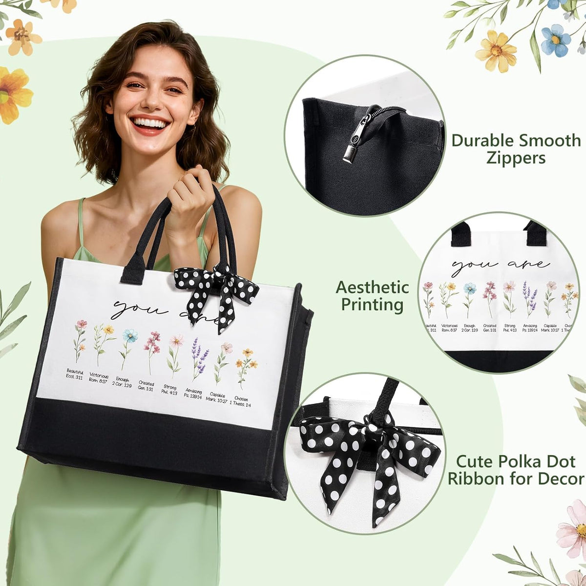 Christian Gifts for Christians Women Faith, Religious Inspirational Gifts for Catholic Women, Spiritual Christmas Birthday Gift Sets for Womens Mom Sister Best Friends Grandma Wife w/ Canvas Tote Bag