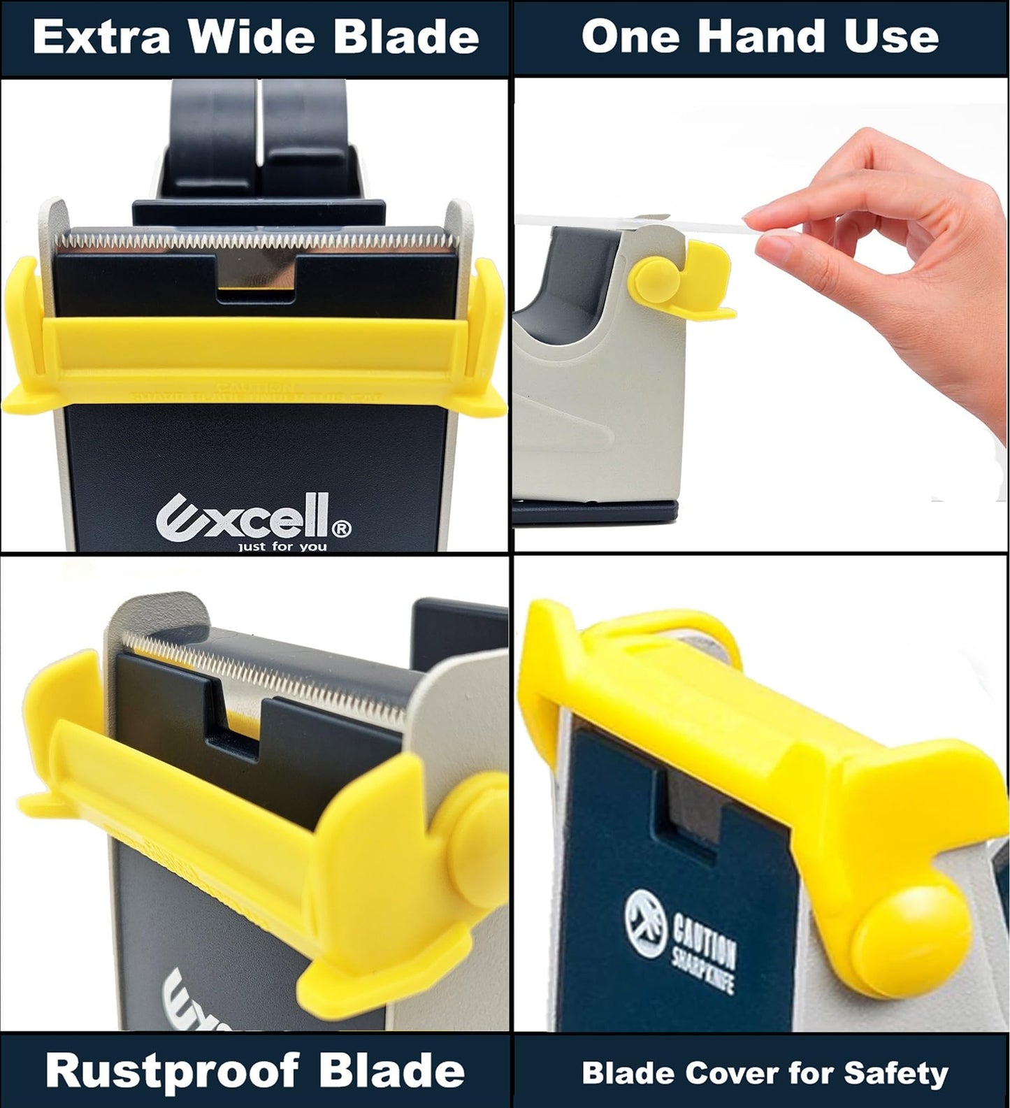 MDJ Excell Premium Steel 3 inch Core Metal Multi-Roll Desktop Tape Dispenser for Masking, Packing, Shipping, Packaging, Heat Transfer and Painter (1-inch Wide)