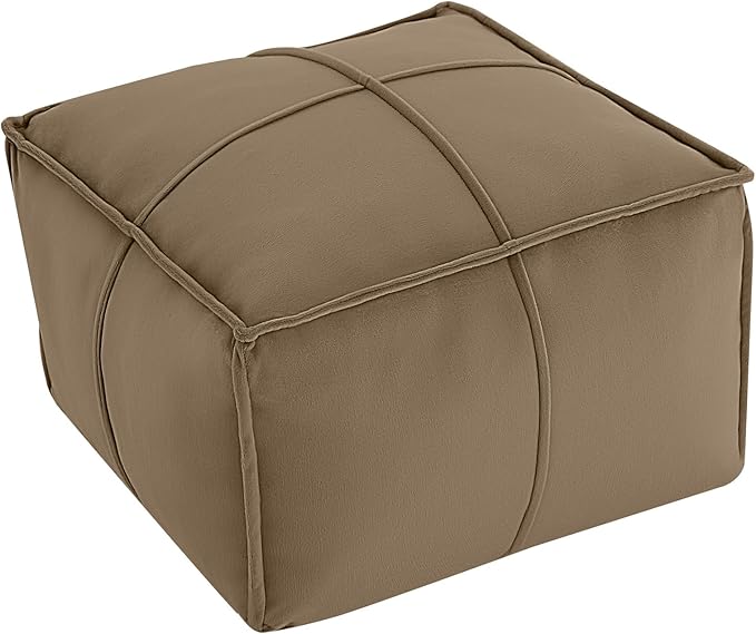 MeMoreCool Stuffed Round Pouf Ottoman Foot Rest, Floor Pouf Foot Stool with Soft Foam Chunk Filling, Small Round Ottoman Footstool Circle Footrest for Living Room