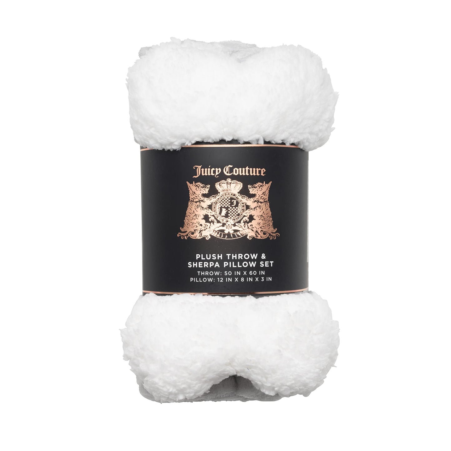 Juicy Couture Grey Paws and Stripes Dog Blanket with Sherpa Bone Shaped Pillow – Plush Puppy Blanket Throw, Breathable, Lightweight, Machine Washable, Cat Blanket for Small Medium & Large Pets
