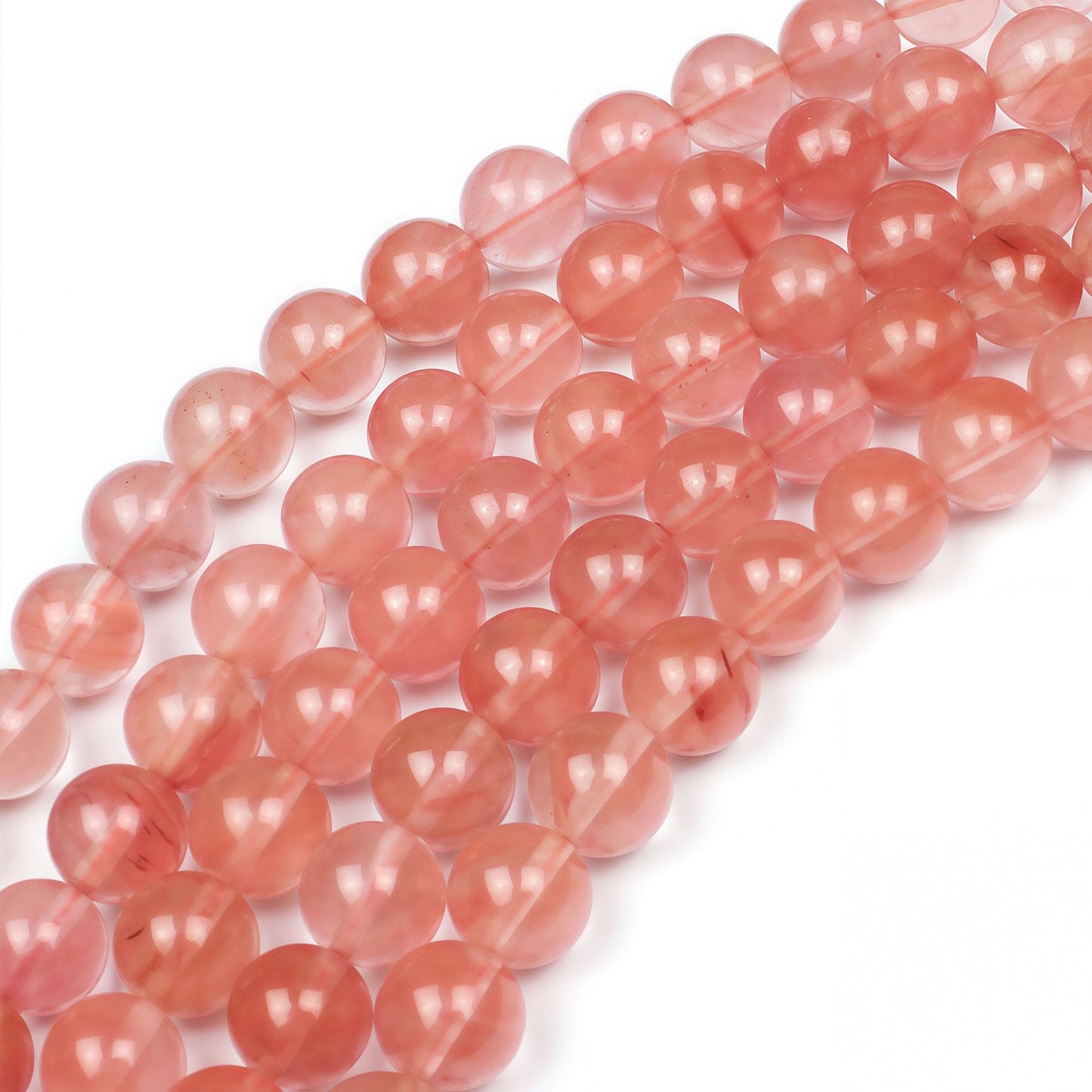 MJDCB Stone Beads Pink Crystal Round Loose Beads for Jewelry Making DIY Bracelet Necklace (6mm)