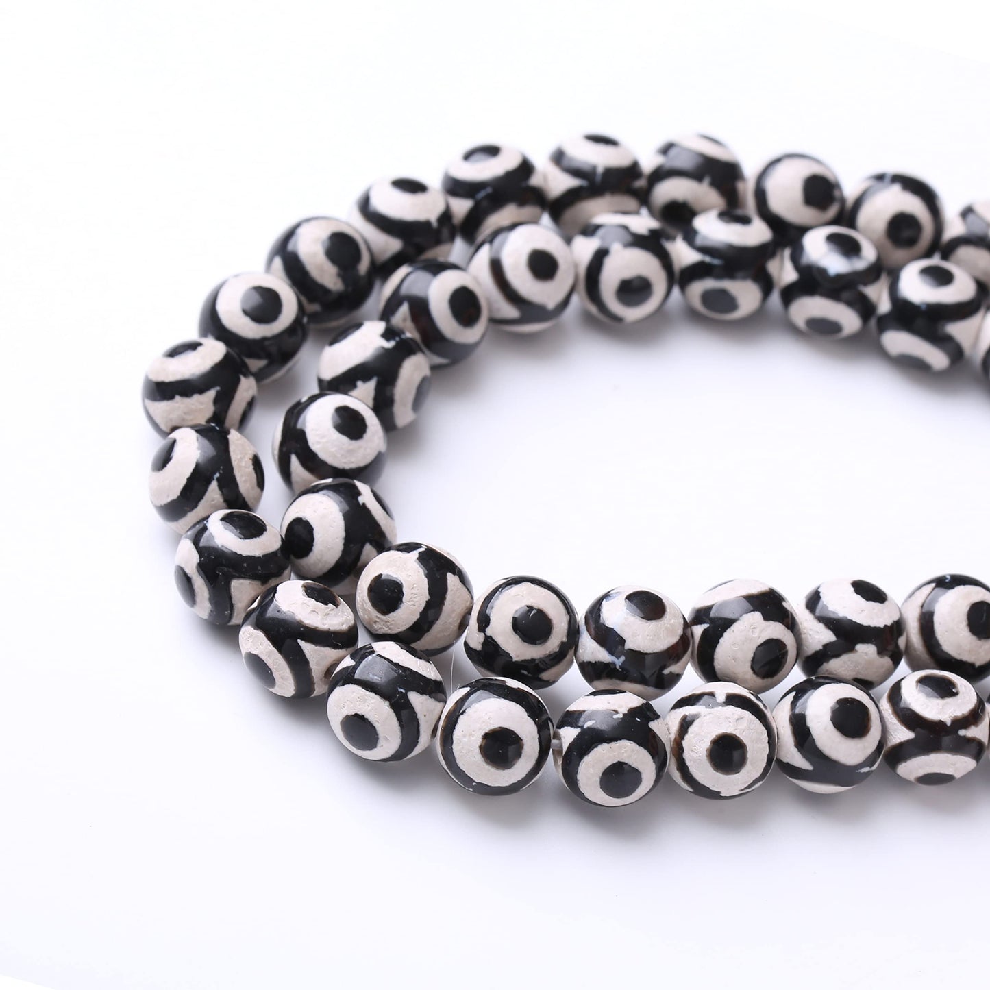 36PCS 10MM Natural Tibetan Stone Beads Round Loose Stone Beads for Jewelry Making DIY Energy Stone Healing Power Bracelet 15"