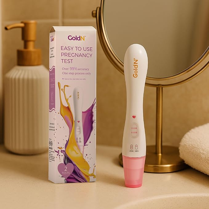 GoldN™ Easy to Use Pregnancy Test | Early Detection HCG Test for Women | Fast & Clear Results in Minutes | Midstream, Mess-Free Design | 2 Tests for Reliable Pregnancy Confirmation