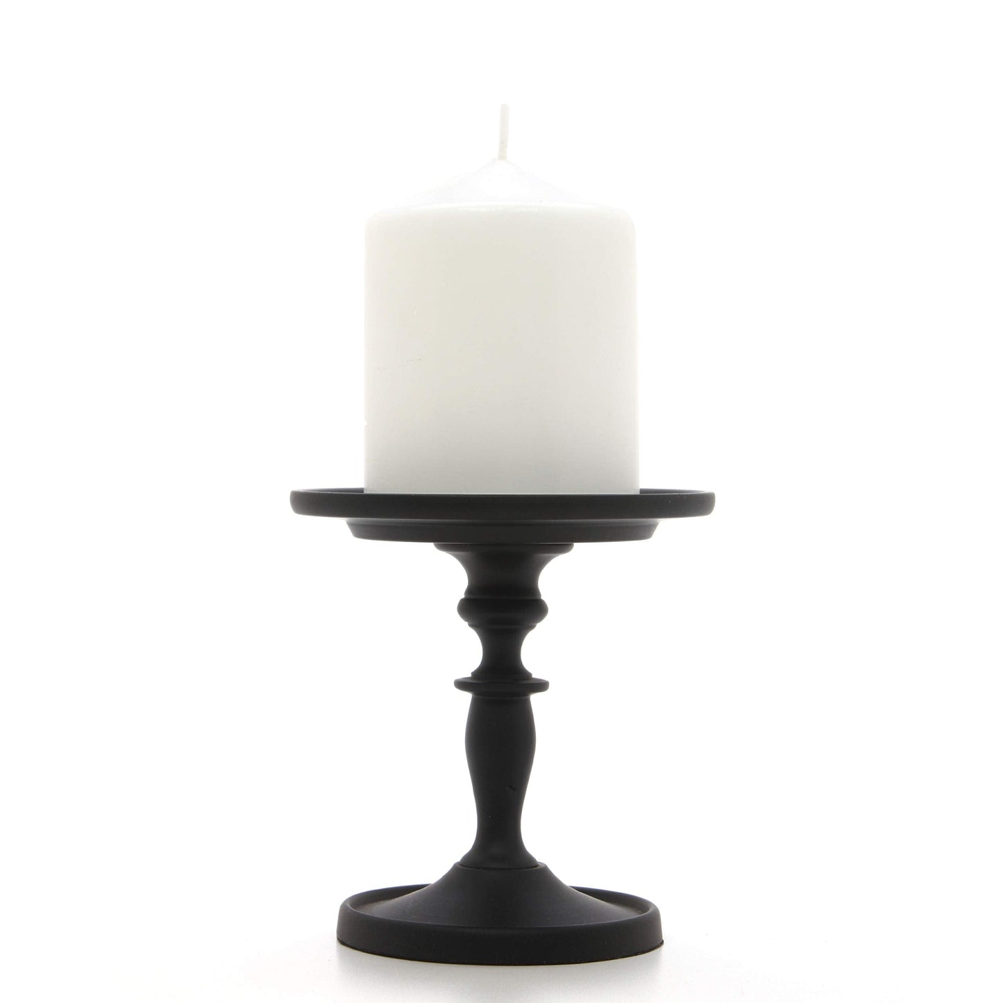 Hosley Set of 2 Black Pillar Holder 4.75 Inch High. Ideal Gift for Wedding Party Special Occasion or as a Candle Holder. W1