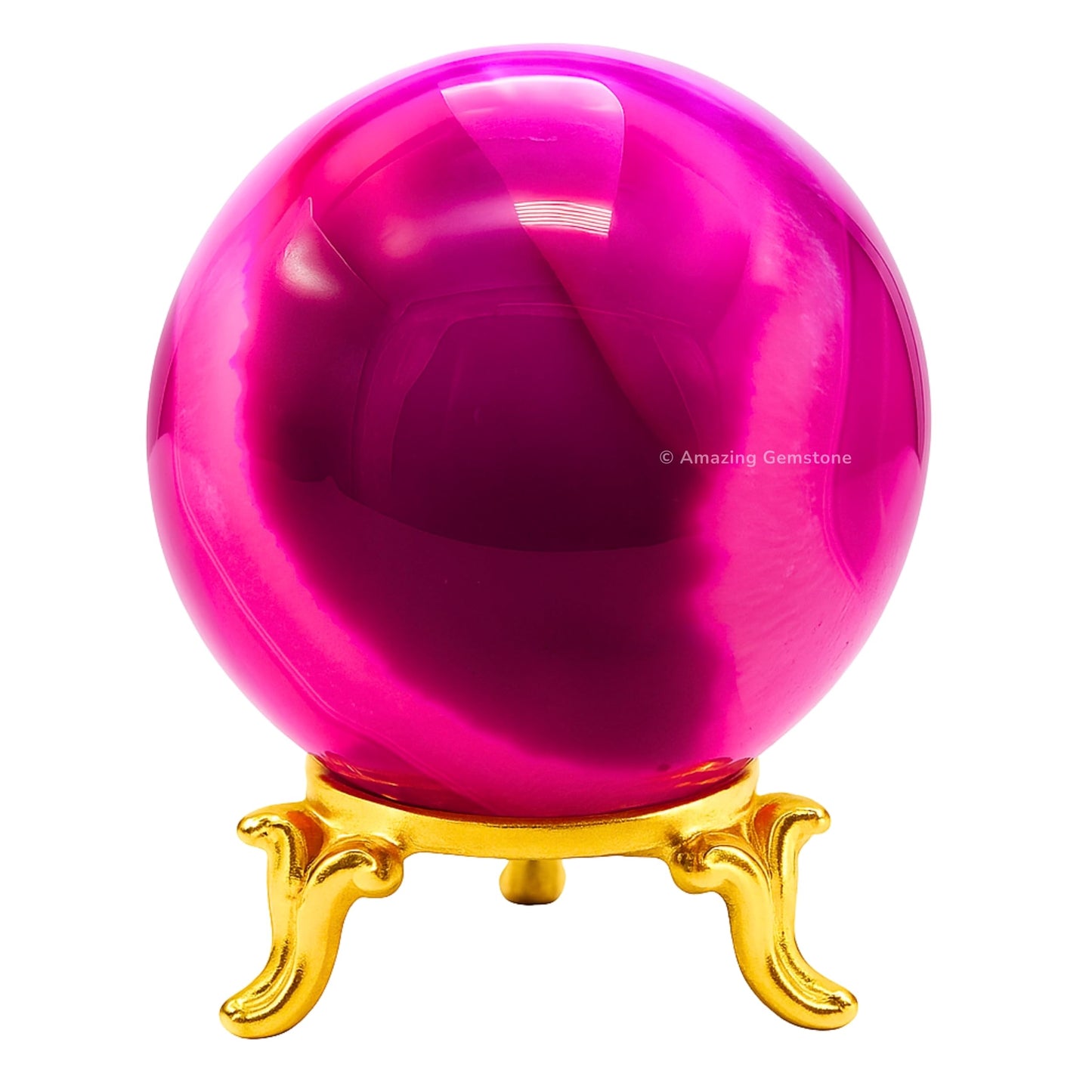 Amazing Gemstone Pink Onyx Crystal Ball with Stand - 2 Inches Crystal Sphere Meditation Balls for Witchcraft and Decorative Balls