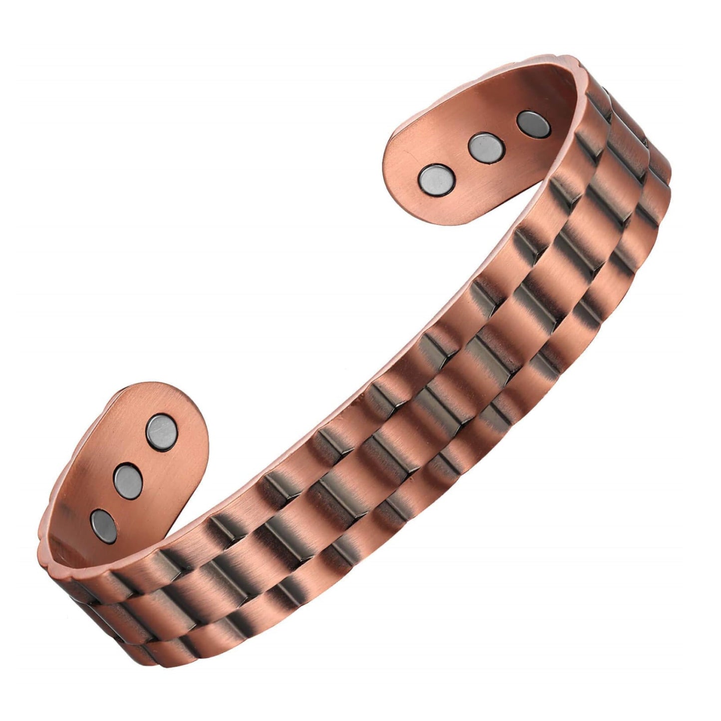 Earth Therapy Copper Chain Magnetic Copper Cuff Bracelet for Men & Women - Adjustable - Ultra Strength