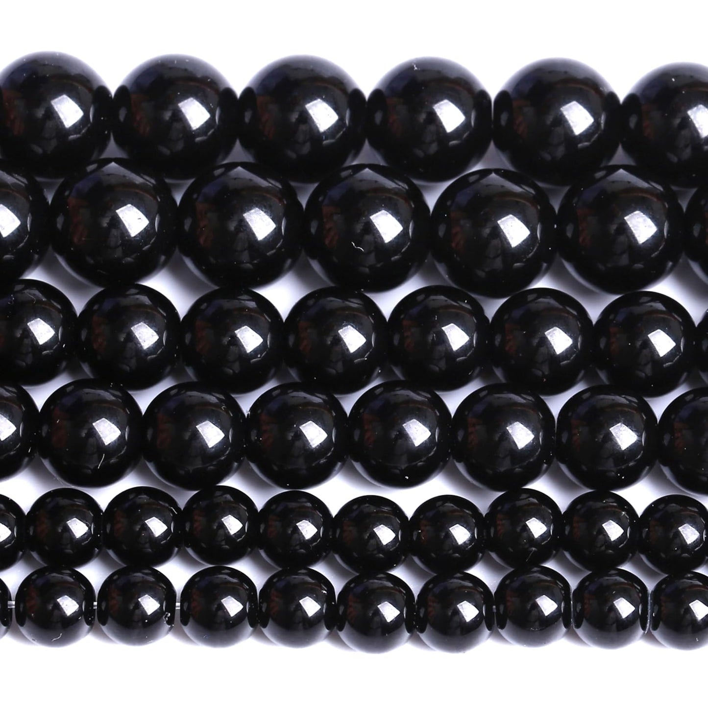 10MM Natural Black Agate Gemstone Beads Round Loose Stone Beads for Jewelry and Bracelets Making 72pcs 2 Strands 32