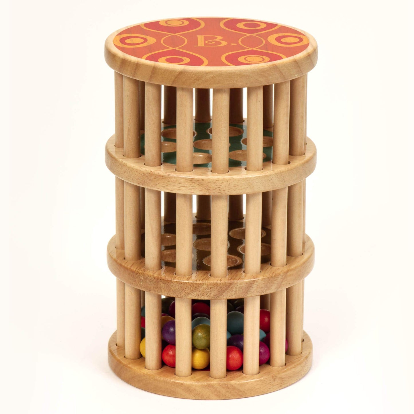 B. toys – A – Maze Rain Rush Dexterity Toy – Crawling Rolling Tower – Developmental Natural Wooden Rainmaker Toy – Toys for Toddlers