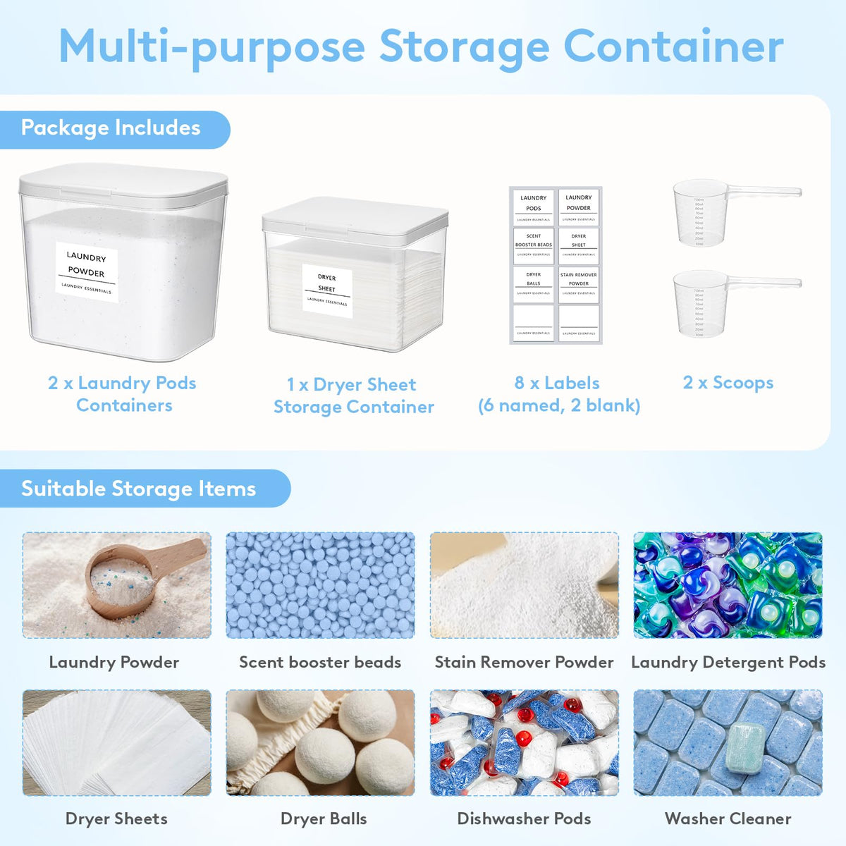 Laundry Pods Container with Pop (3 Count)