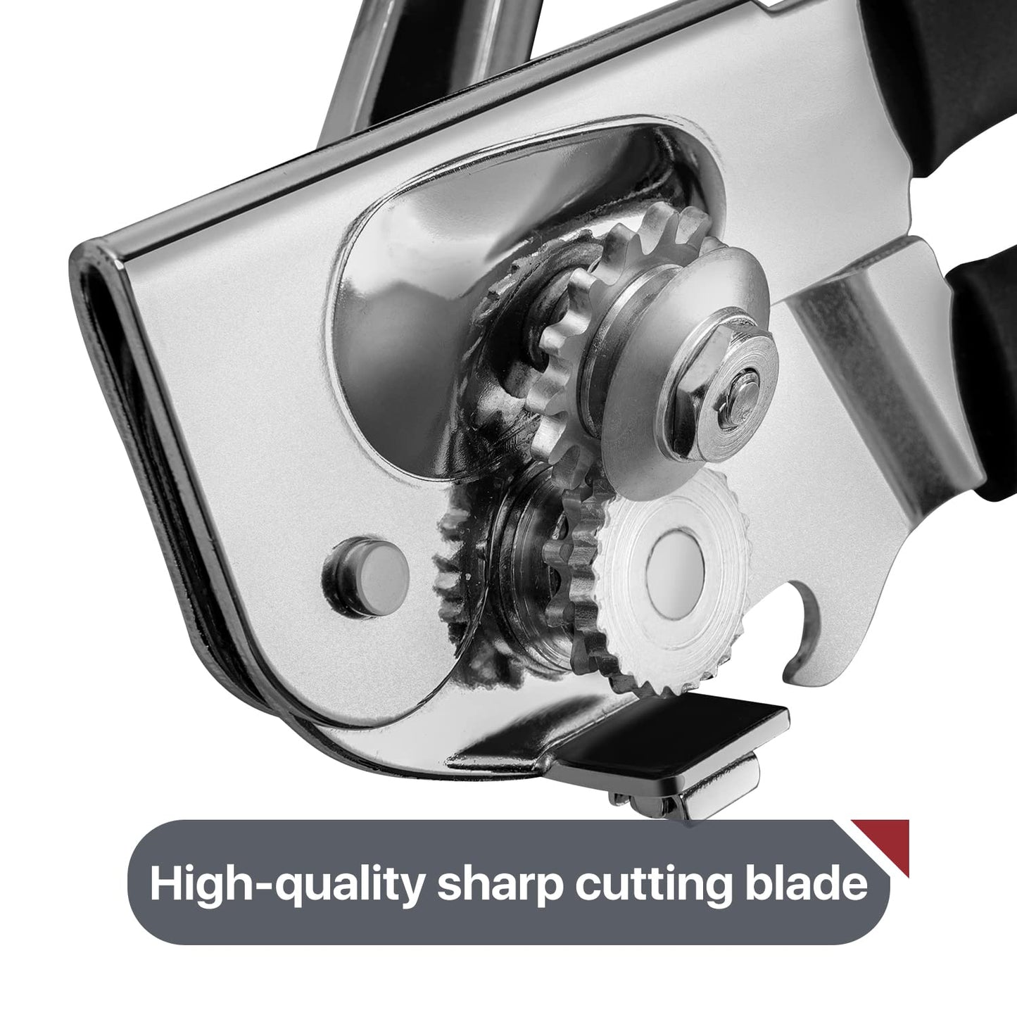 Commercial Can Opener, UHIYEE Hand Crank Can Opener Manual Heavy Duty with Comfortable Extra-long Handles, Oversized Knob, Large Handheld Can Open Easy for Big Cans, Black