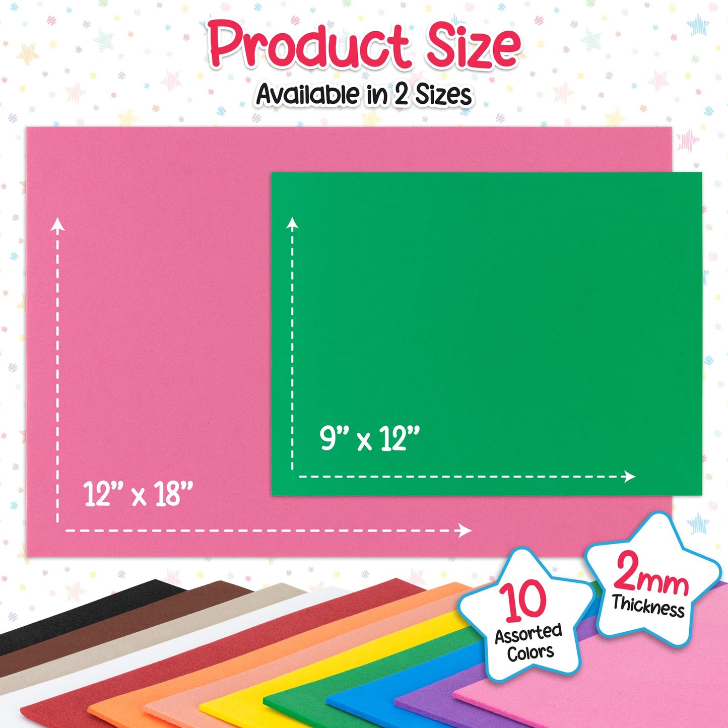 Hygloss Sheets Colorful Foam for DIY Arts & Craft, 12” x 18”, Blue, 10 Piece