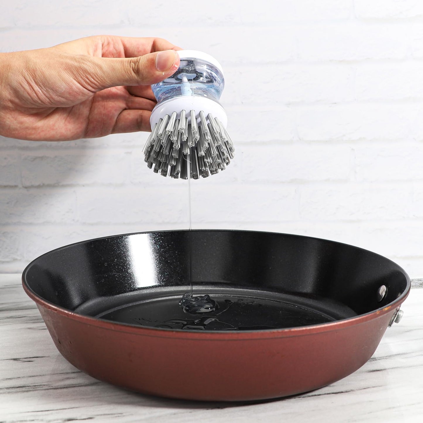 2 Pcs Dish Brushes, Kitchen Scrub Brush,Cleaning Brush, for Dish Scrubber Brush with Soap Dispenser(Gray) Dish Pot Pan Sink Cleaning (2, Gray)