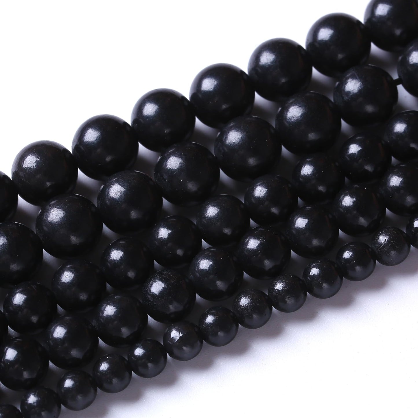36PCS 10mm Natural Shungite Black Stone Beads for Jewelry Making Round Loose Beads DIY Bracelets Necklaces Energy Crystal Healing (Shungite Beads, 10mm)