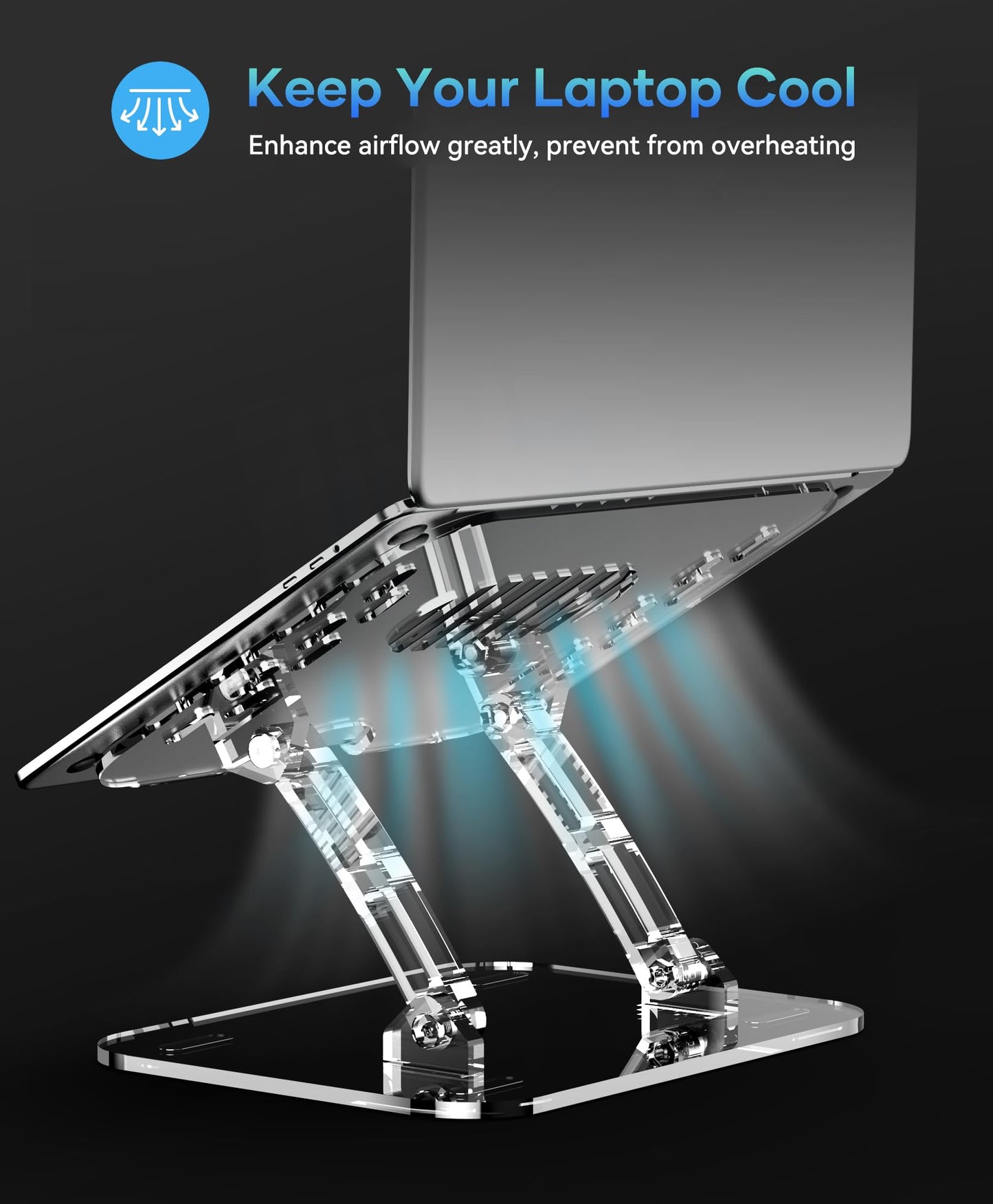 Lpoake Adjustable Foldable Laptop Stand, Portable Ergonomic Computer Stand for Laptop, Compatible with 10 to 15.6 Inches Notebook Computers