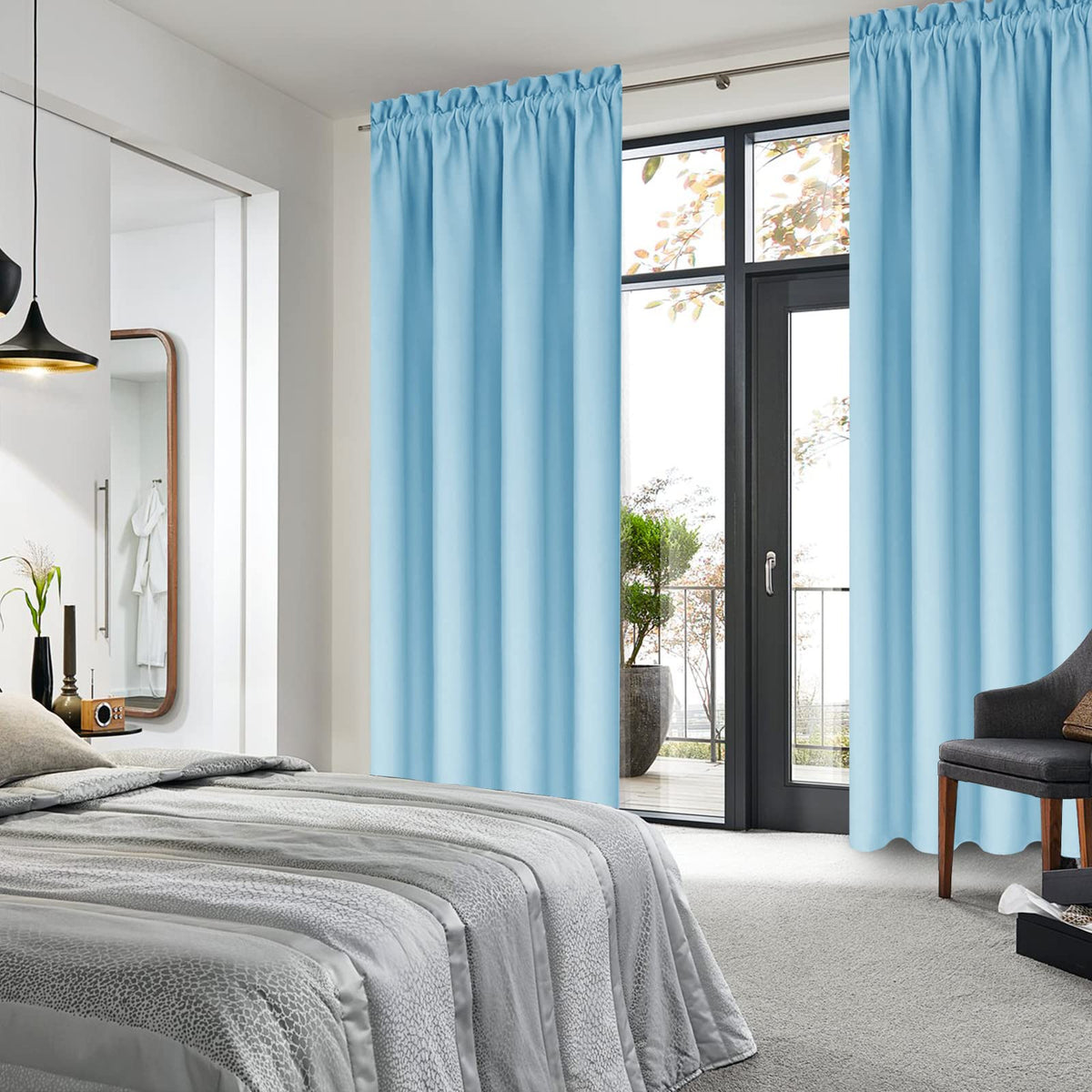 Blackout Curtains for Bedroom Living Room 38 x 84 Inch Long 2 Panels (2 Count)