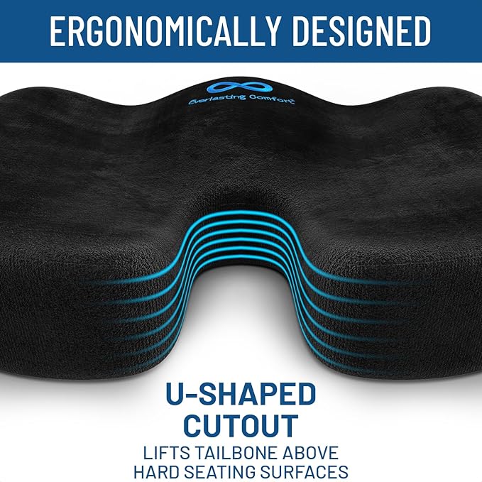 Everlasting Comfort Ergonomic Mouse Pad and Seat Cushion Bundle - Enhance Productivity and Posture at Work