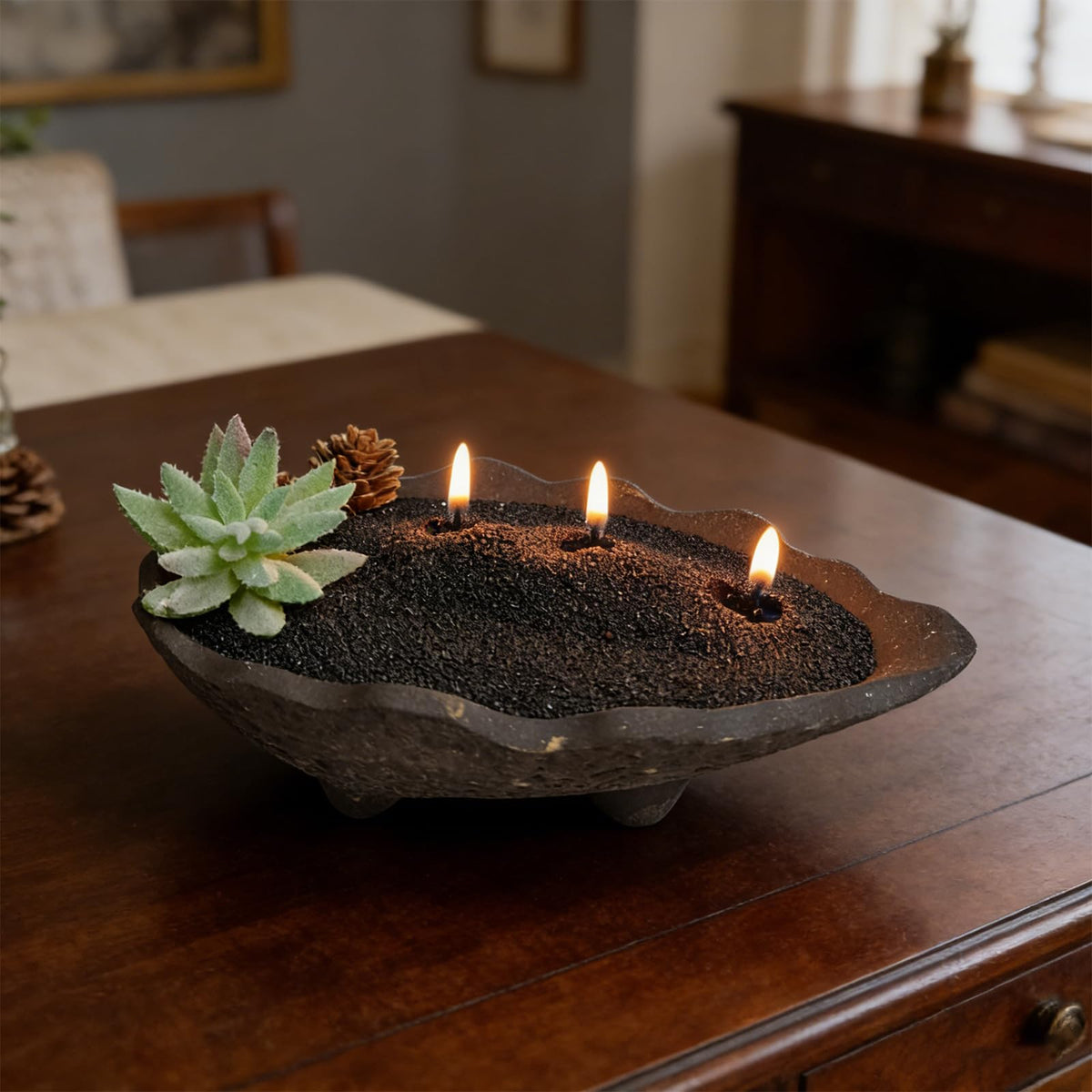 Sandalwood Scented Black Pearled Candle 141oz Luxury Sand Candle Granulated Wax (141 Ounce)