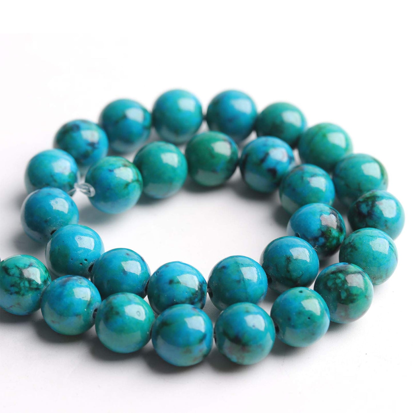 Filluck Natural Stone Beads Phoenix Stone 8mm Polished Round Smooth Gemstone Beads for Jewelry Making 15 Inch(Phoenix Stone,8mm)