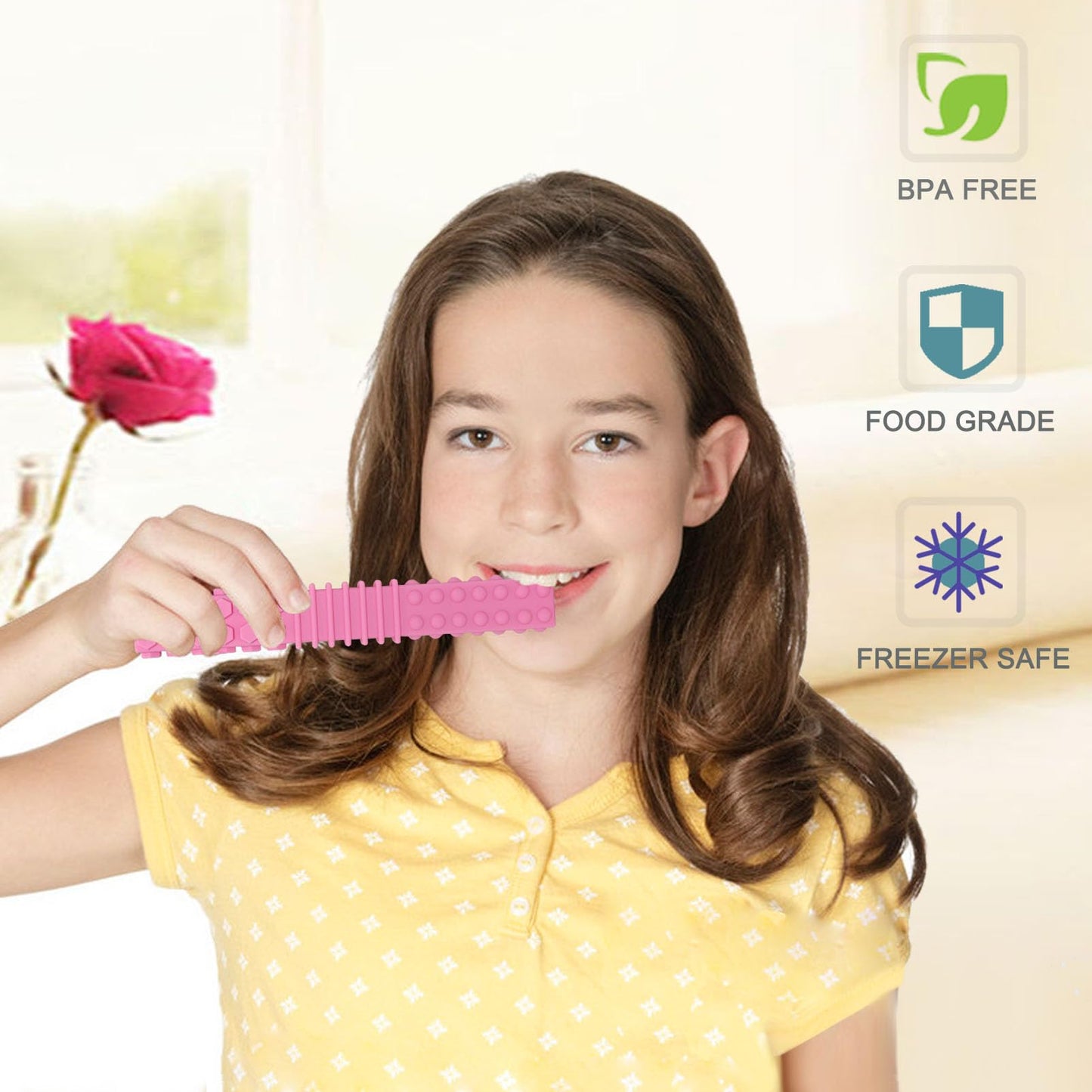 Sensory Chew Toys for Autistic Children, 4 Pack Silicone Chew Tube Teething Sticks Toys for Autism, ADHD, SPD, Chewies with Special Needs, Oral Motor Chewy Tool for Sensory Kids Chewer