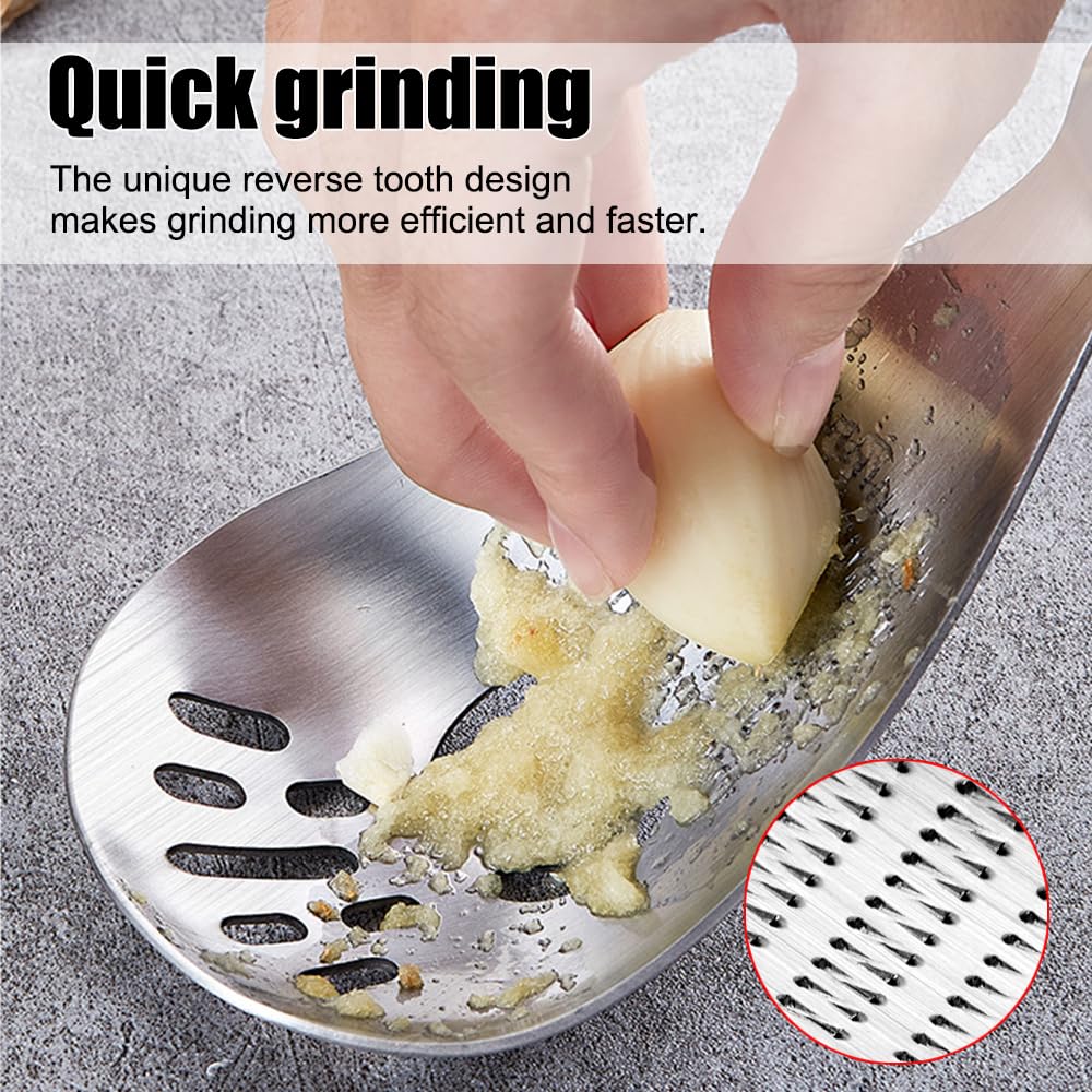 Multipurpose Grinding Spoon, 1/2PCS 5-In-1 Stainless Steel Slotted Spoon Cooking Grater Masher Spoons for Home Kitchen