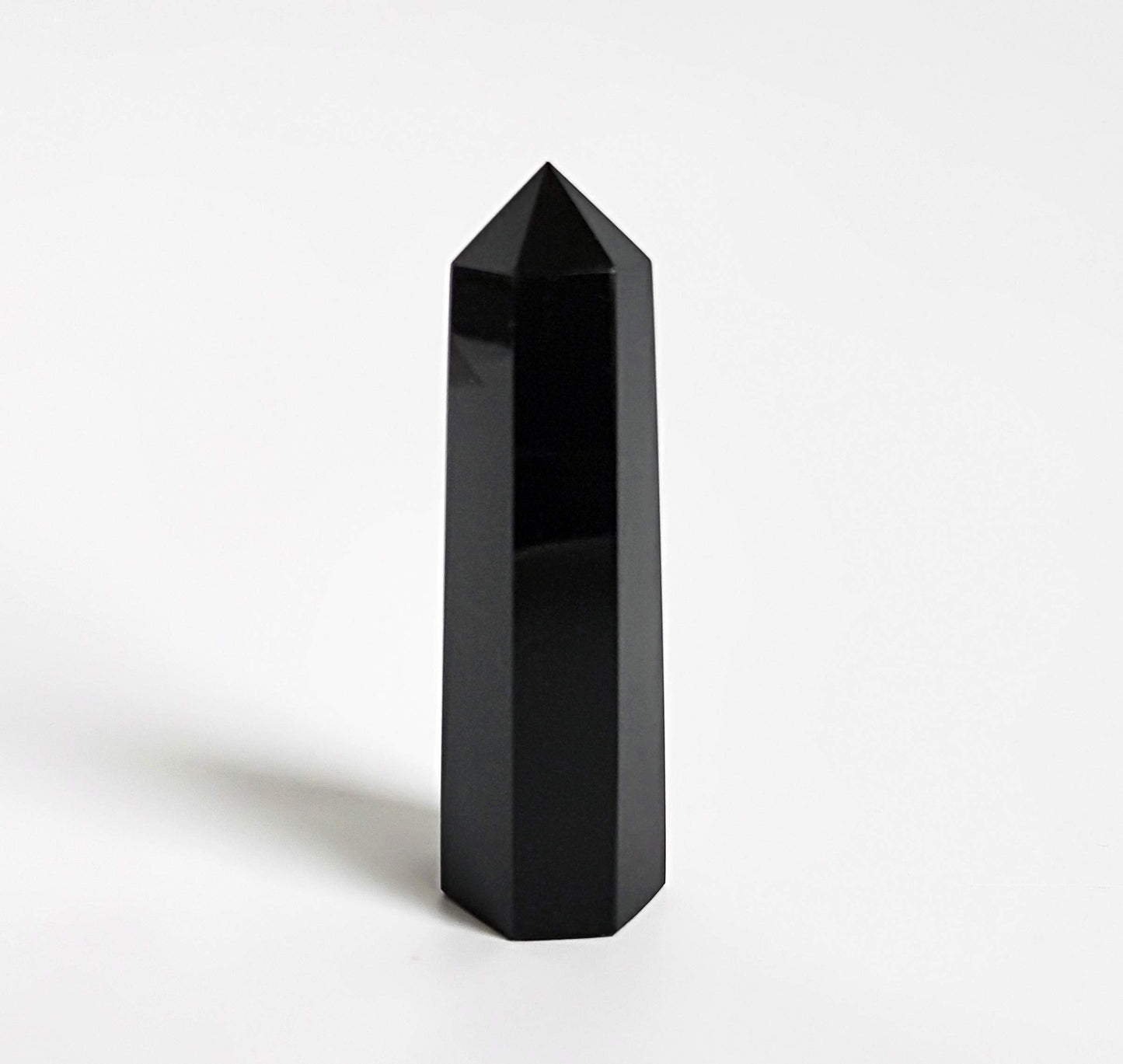 Black Obsidian Healing Crystal Wands Point Faceted Prism Bars for Reiki Chakra Meditation Therapy Deco