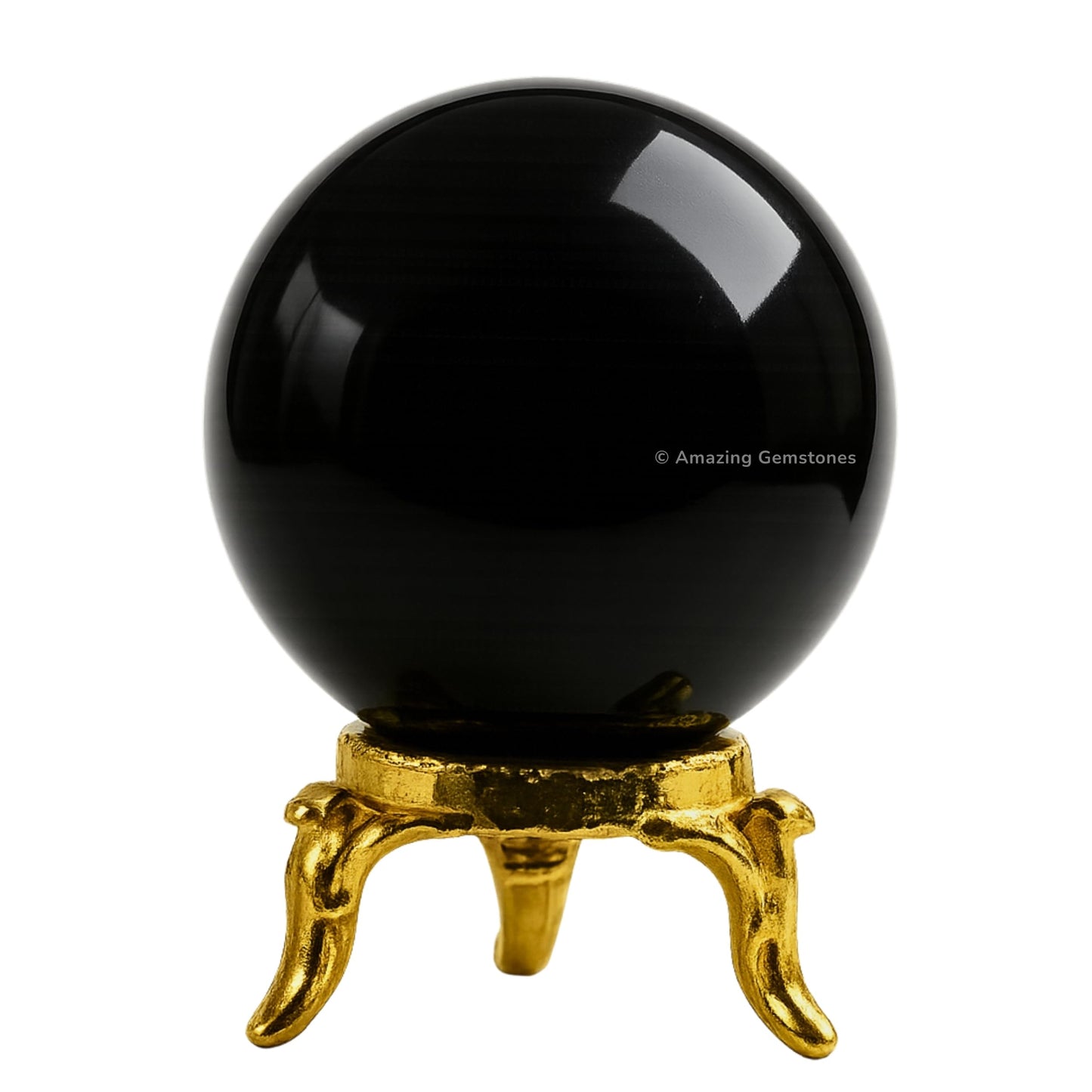 Amazing Gemstone Black Obsidian Crystal Ball with Stand - 2" Inches Crystal Sphere Meditation Balls for Witchcraft and Decorative Balls