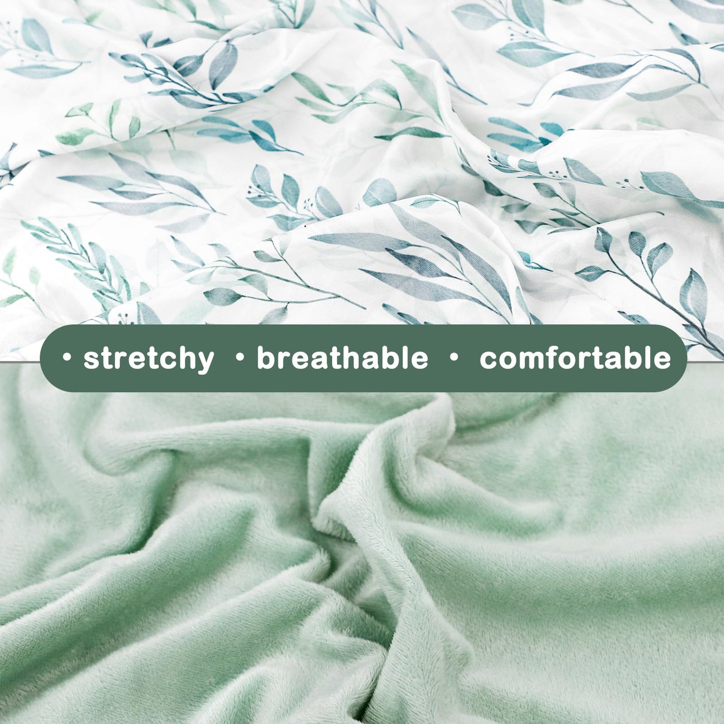 Newborn Lounger Cover, Soft Comfortable Baby Lounger Cover, 1 Pack Reversible Removable Slipover for Infant Lounger Pillow, Green Leaf (Lounger not Included)