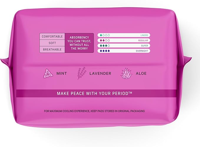 The Honey Pot Company - Herbal Sanitary Pads for Women - Regular Flow w/Wings - Infused w/Essential Oils for Cooling Effect & Organic Cotton Cover - Feminine Care - FSA & HSA - 20 ct