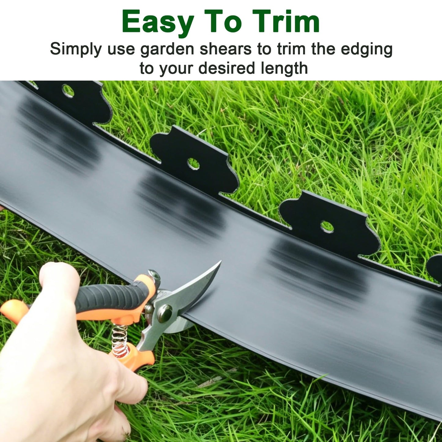 Aifanss Landscape Edging Kit, 4 Inch Tall 33Ft No Dig Garden Edging Border with 50 Pcs Reinforced Spikes, Plastic Garden Barrier for Landscaping, Lawn, Yard, Flower Bed, Paver, Pathway, Grass, Black