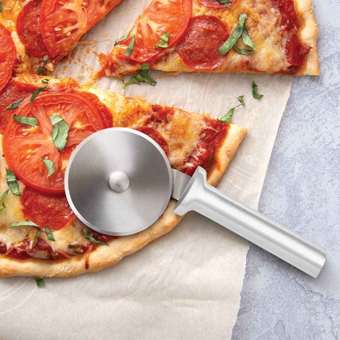 Rada Cutlery Pizza Cutter (R121), 3" Stainless Steel Wheel, Silver Handle