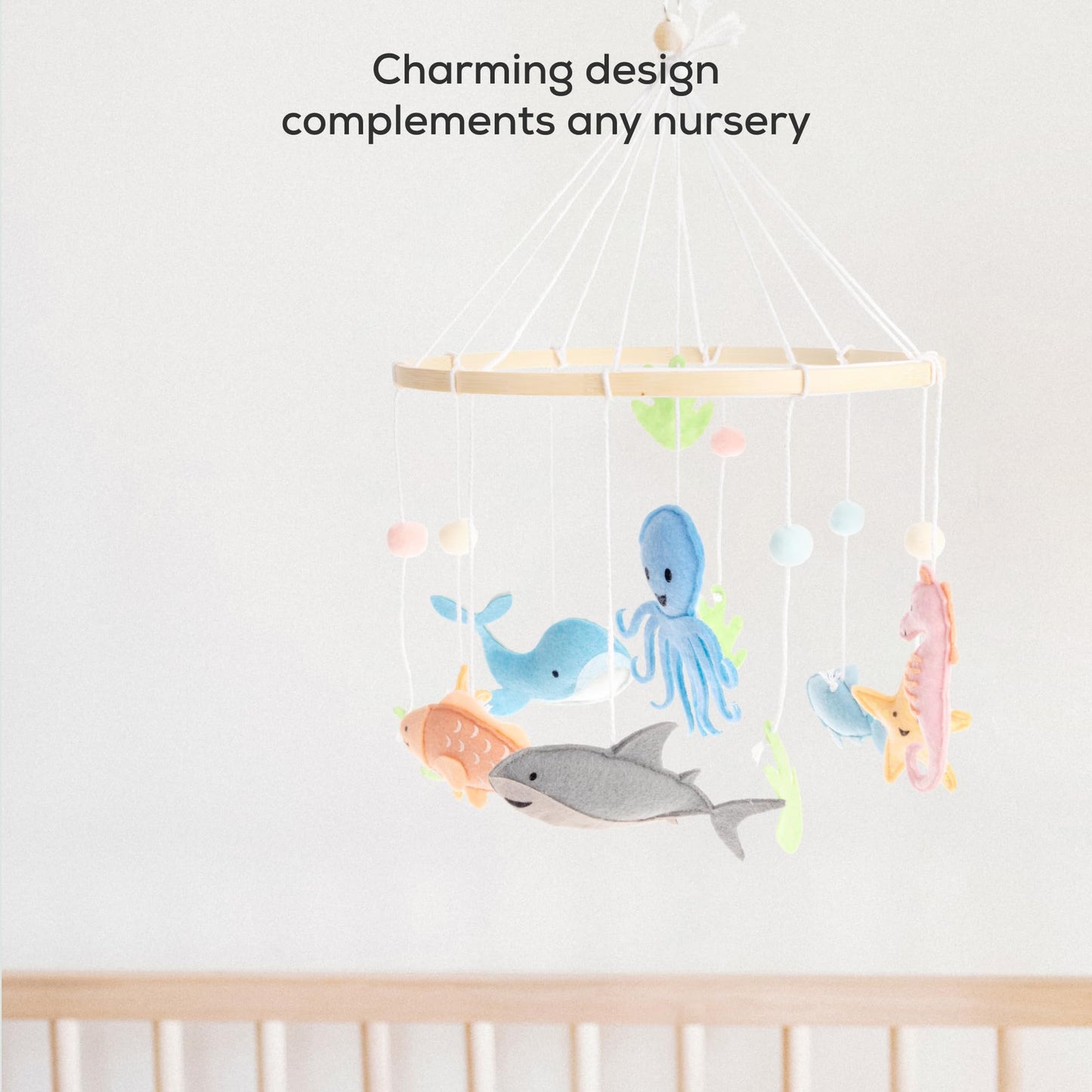 First Landings Baby Mobile for Crib - Animal Nursery Mobiles - Gender Neutral Baby Nursery Decor - Ocean Creatures