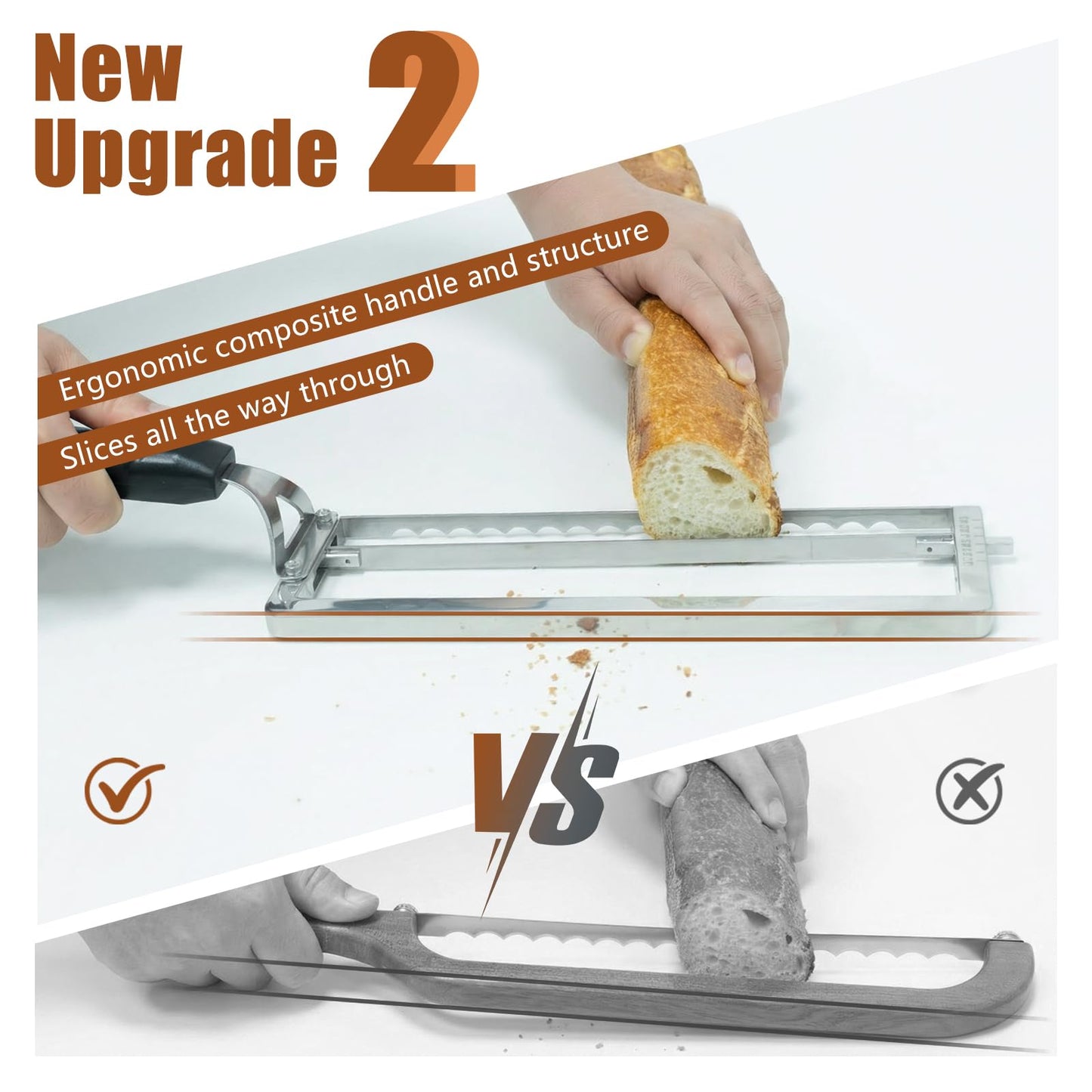 Adjustable Bread Slicer for Homemade Bread,Precision Adjustable Bread Knife With Slicing Guide, Metal Bow Frame,Sourdough Bread Knife Slicer for Homemade Bread, Sourdough, Bread Loaf,Bagels, Loaves