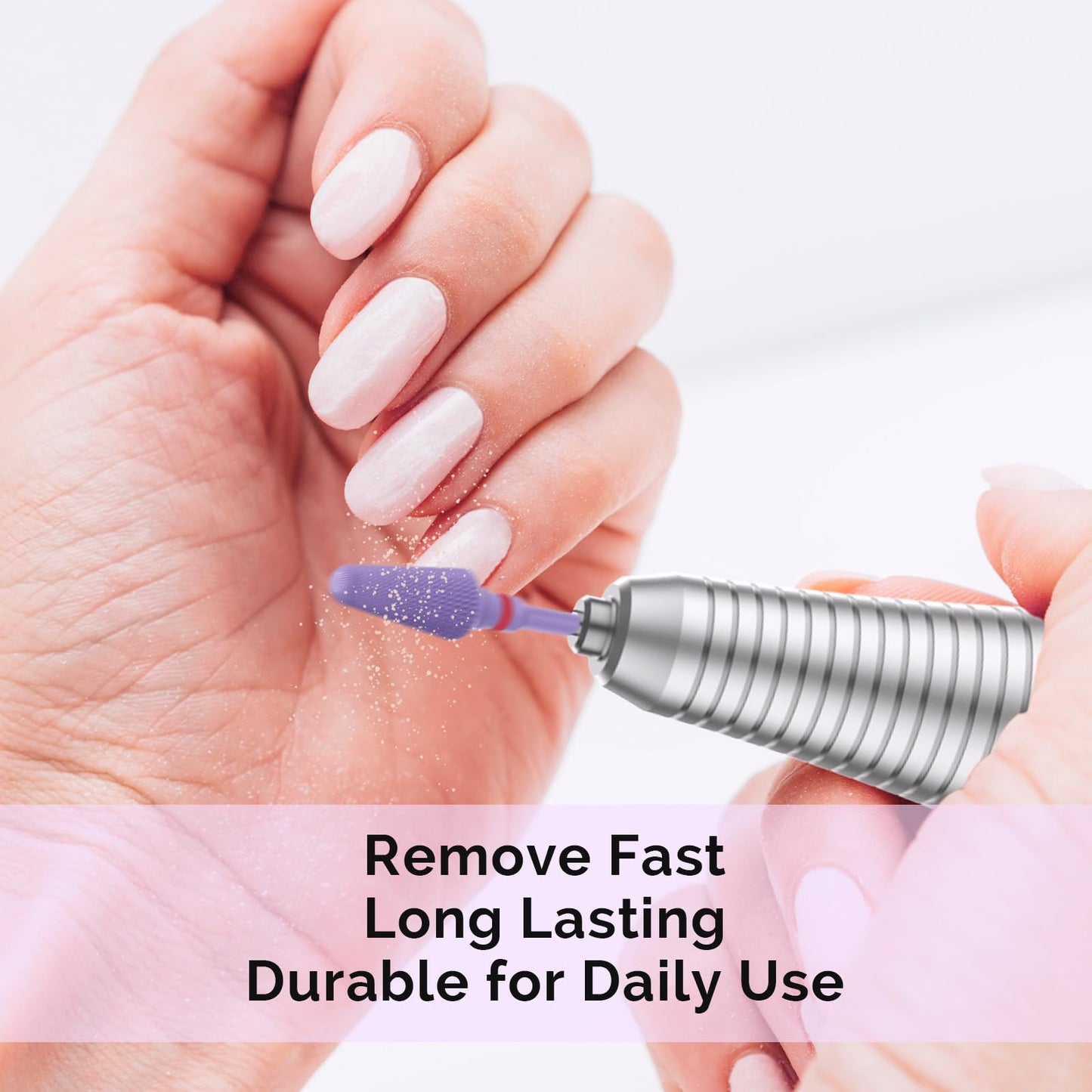 MelodySusie Professional Tornado 3/32'' Nail Drill Bits, Carbide Tungsten Multi-function Bits, Suitable for Manicure Pedicure Cuticle Gel Polishing, Salon Bits, Series Bit-X, Purple, Fine