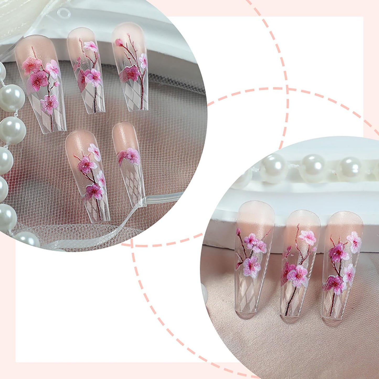 EYZOTSF Press on Nails Medium Square Shaped Acrylic Medium Square Shaped False Nails with Designs Artificial Short Coffin Fake Nails with Charms Glue ons Fingernails for Women Girls(XA11460)