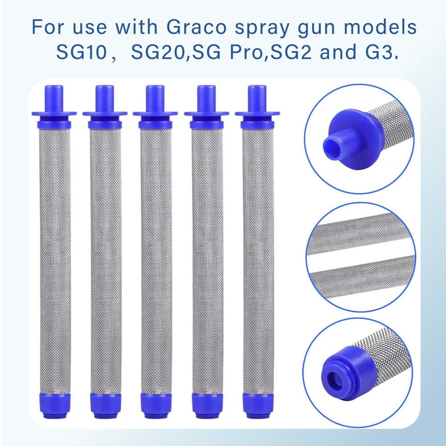 1pcs 288716 3/4-Inch Inlet Strainer & 3pcs 288749 60-Mesh Spray Gun Filters & 1pcs Sprayer Joint 1/4-Inch 360 Degrees Rotate Stainless Connector Fits Graco Paint Sprayers Gun（1+3+1PK ）