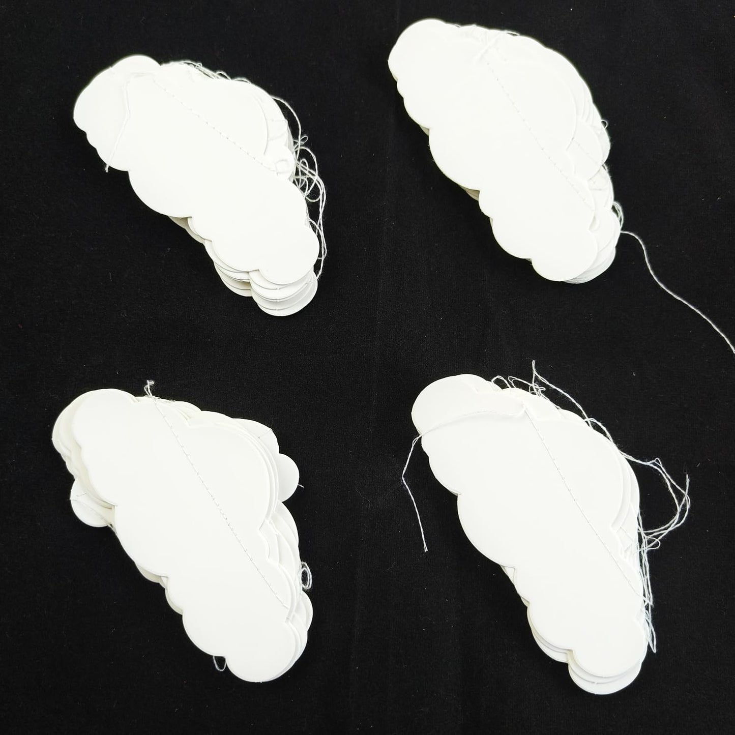 LOONELO White Cloud Hanging Paper Banners, 4 Pack Cloud Garland Party Decoration Kit, White Artificial Paper Cutouts String Banners, DIY Cloud Decorations for Birthday Baby Shower Wedding Nursery