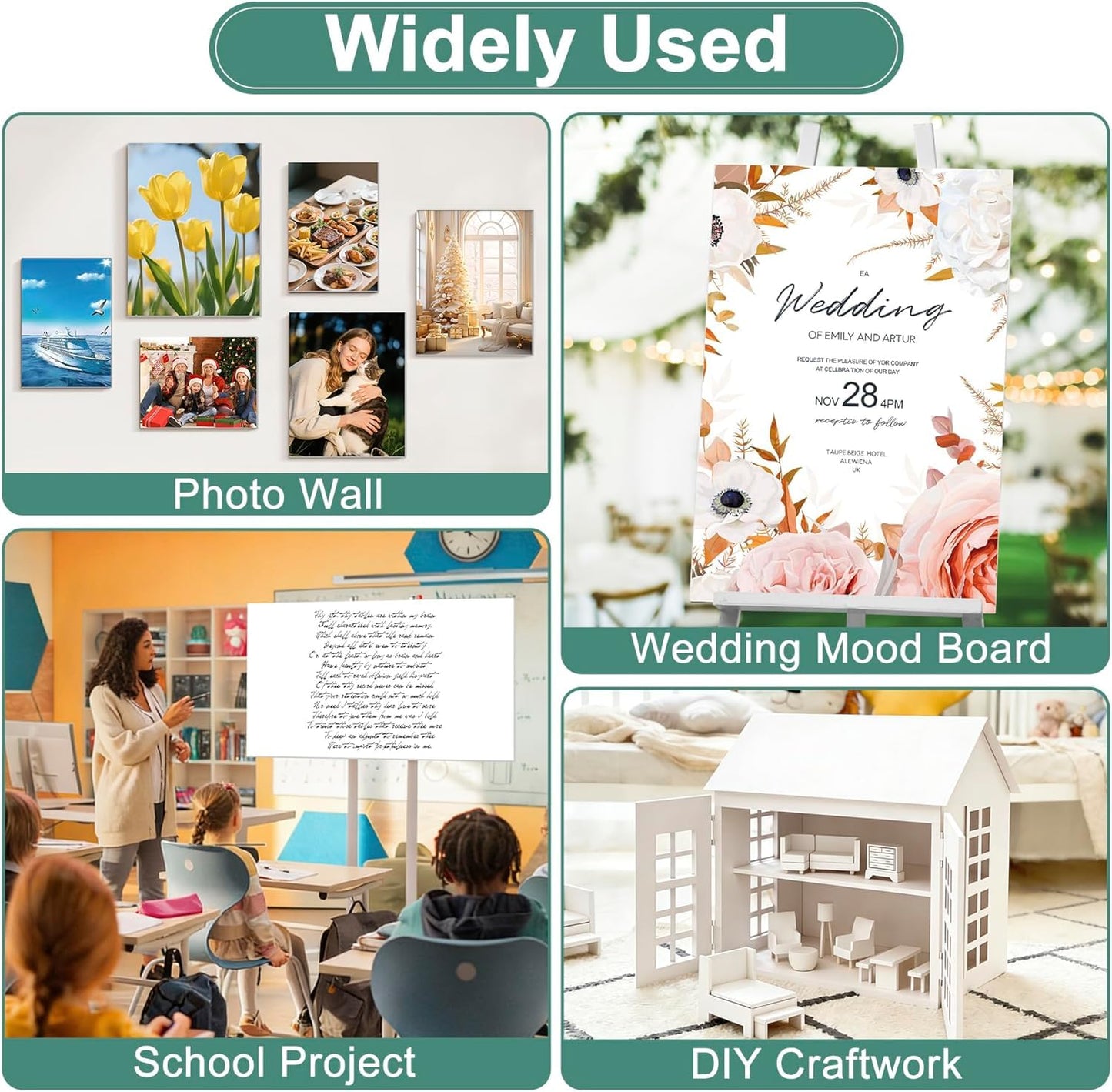 MYFAMIREA 3 Pack White Foam Board 24" x 36", 3/16" (5MM) Thick Board Poster Acid-Free Foam Core, Double Sided Foamboard Sheets for Projects, Art, Craft, Presentations and Wedding Signage