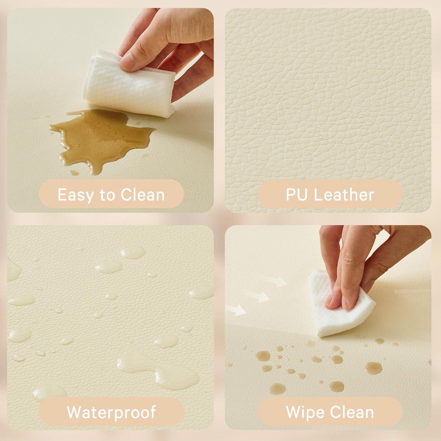ILPEOD Waterproof Baby Play Mat for Floor Memory Foam 79 * 79 Cushion Playpen Playmat Tummy Time Crawling Mat Nursery Rug Thick Pad Create Soft & Safe Area for Infants,Toddler,Kids,Beige