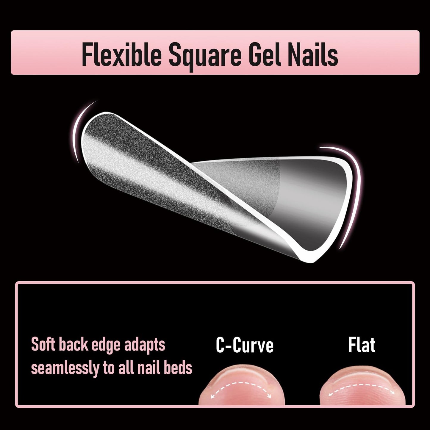 Wellquinn Square Nail Tips Extra Short Thicken Soft Gel Nails Pre-etched XS Clear Full Cover Press on Acrylic Fake Nail Extension for Manicure Salon Home DIY 360Pcs 15 Sizes Black Box Collection