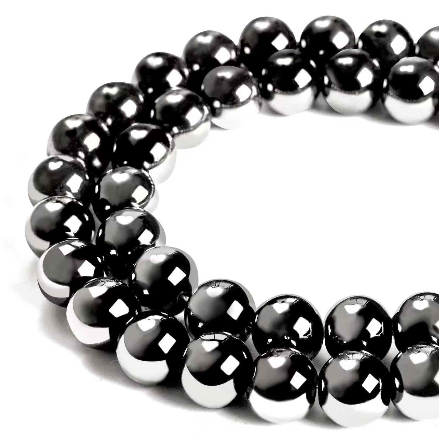 100pcs 6mm Black Hematite Beads Natural Gemstone Beads Round Loose Beads for Jewelry Making