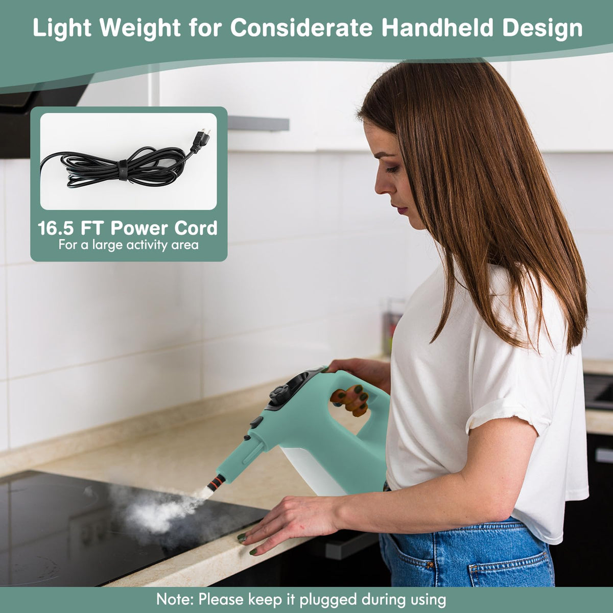 Handheld MultiPurpose Steam Cleaner with 17 Pieces