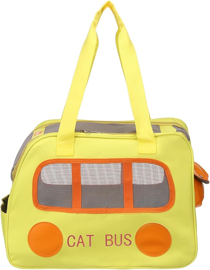 PETAXCELL Pet Carrier, Portable and Ventilated, Oxford Cloth, Dogs Cats and Little Animals Travel Bag 16.93" Up to 16.5 Lbs, (Yellow), Intended for Hiking/Camping/Traveling