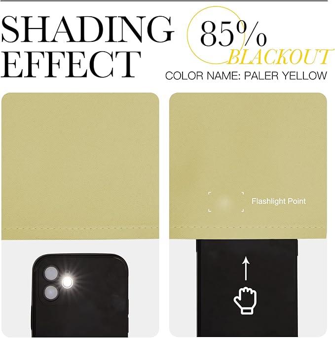 NICETOWN Paler Yellow Blackout Curtains 96" Long for Office, 55" Wide, 2 Pieces, Dining Room, Guest Room, Sound Reducing Heat and Cold Block Curtain Panels for Modern Room Decorative
